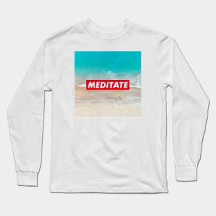 Meditate blue ocean Long Sleeve T-Shirt